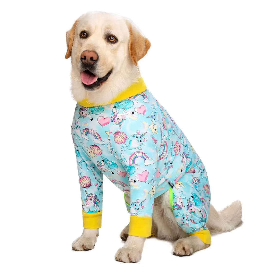Medium Large Dogs Pajamas for Pet Dogs Clothes Jumpsuit for Dog Costume Coat for Dogs Cartoon Printed Clothing Shirt Ropa Perro