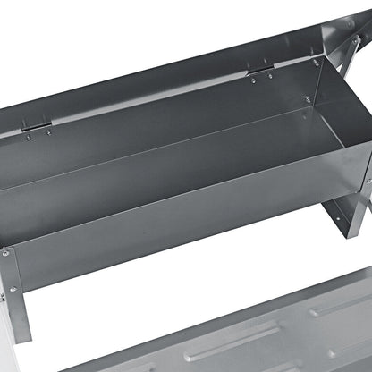 Automatic Chicken Feeder Galvanized Treadle Poultry Auto-Feeder Outdoor Garden