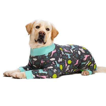 Medium Large Dogs Pajamas for Pet Dogs Clothes Jumpsuit for Dog Costume Coat for Dogs Cartoon Printed Clothing Shirt Ropa Perro