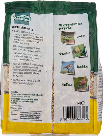 Gardman No Mess Seed Mix High Quality Wild Bird Food Feeding No Waste Garden
