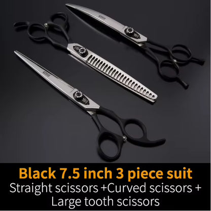 Dog Scissors Set Straight&Thinning&Curved Pet Grooming Scissors Kits Bichon Teddy Bomei Dog Grooming Shears Set Tool Set