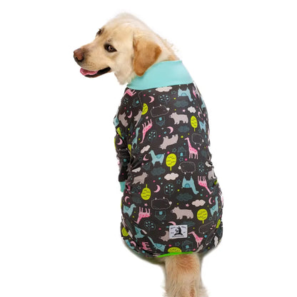 Medium Large Dogs Pajamas for Pet Dogs Clothes Jumpsuit for Dog Costume Coat for Dogs Cartoon Printed Clothing Shirt Ropa Perro
