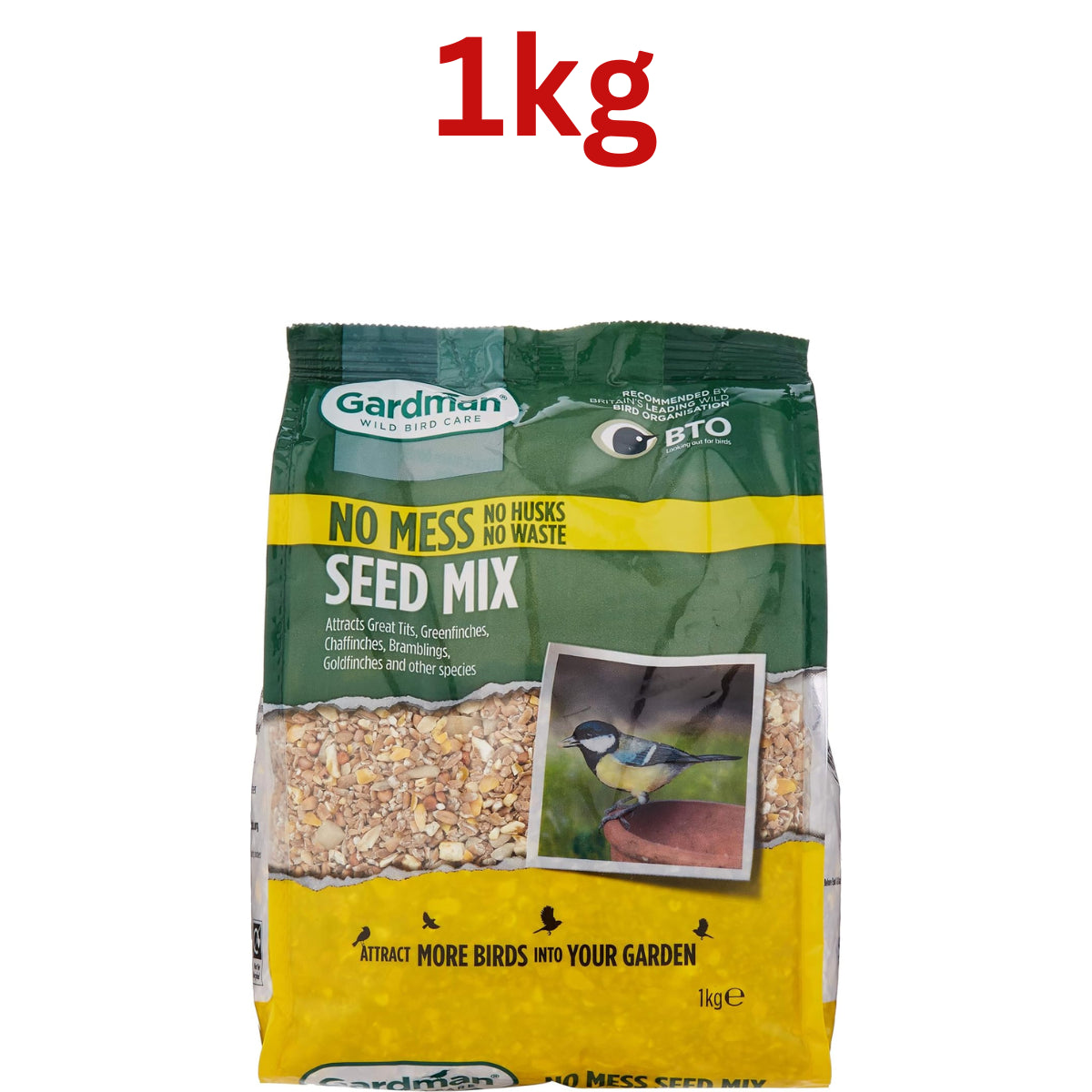 Gardman No Mess Seed Mix High Quality Wild Bird Food Feeding No Waste Garden