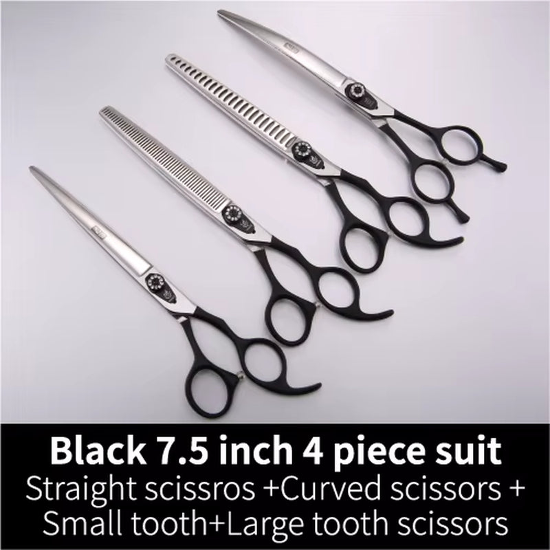 Dog Scissors Set Straight&Thinning&Curved Pet Grooming Scissors Kits Bichon Teddy Bomei Dog Grooming Shears Set Tool Set