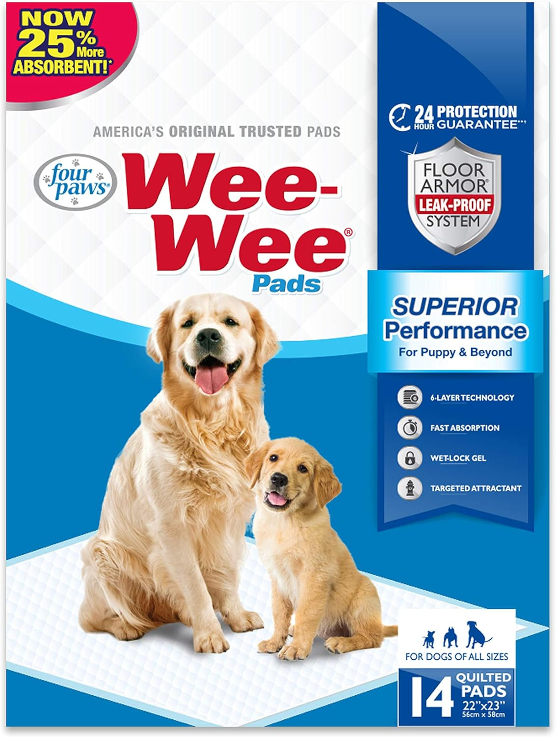 Wee Wee Pads, Pack of 14