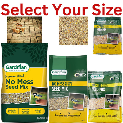 Gardman No Mess Seed Mix High Quality Wild Bird Food Feeding No Waste Garden