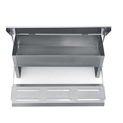 Automatic Chicken Feeder Galvanized Treadle Poultry Auto-Feeder Outdoor Garden