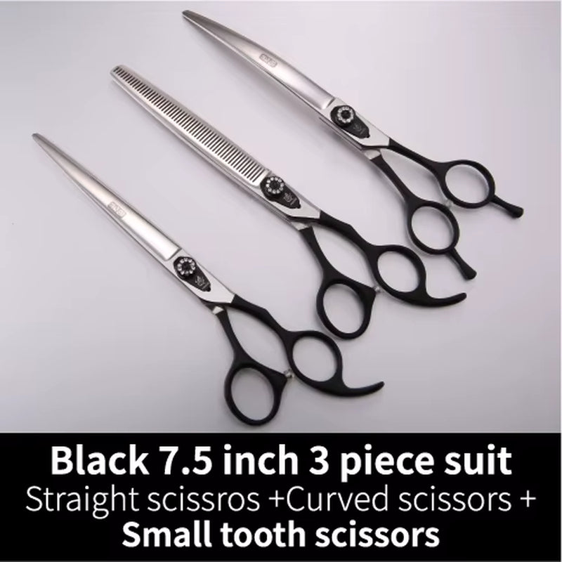 Dog Scissors Set Straight&Thinning&Curved Pet Grooming Scissors Kits Bichon Teddy Bomei Dog Grooming Shears Set Tool Set
