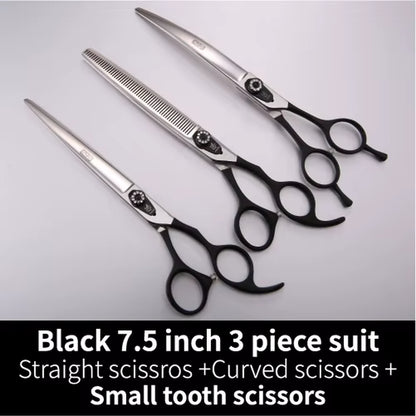 Dog Scissors Set Straight&Thinning&Curved Pet Grooming Scissors Kits Bichon Teddy Bomei Dog Grooming Shears Set Tool Set