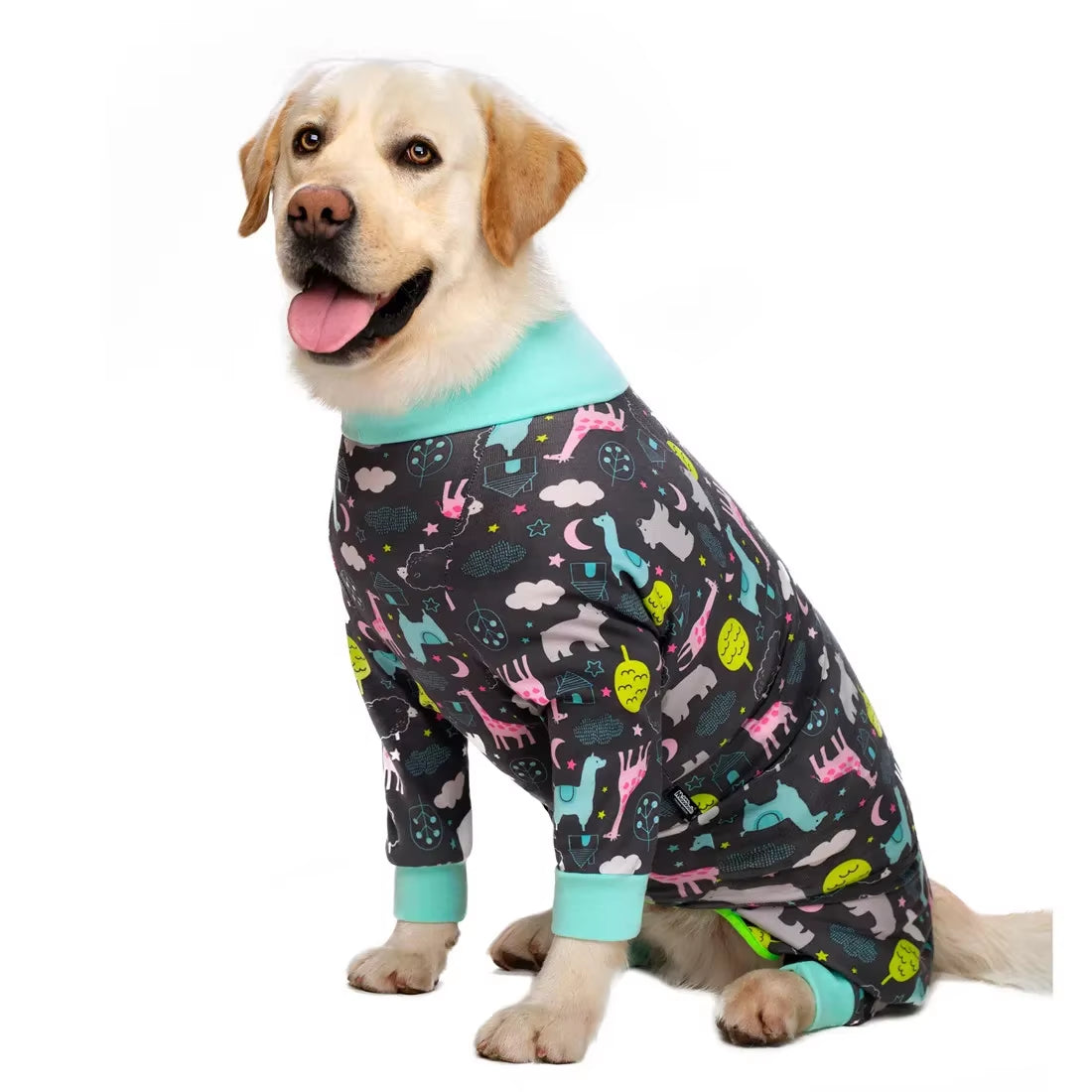 Medium Large Dogs Pajamas for Pet Dogs Clothes Jumpsuit for Dog Costume Coat for Dogs Cartoon Printed Clothing Shirt Ropa Perro