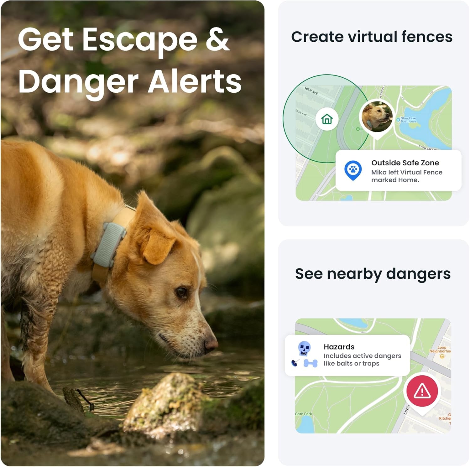 Smart Dog Tracker | 2025 Edition | Real-Time GPS Tracking | Escape & Health Alerts | Vitals Monitoring | Market Leader (Mint)