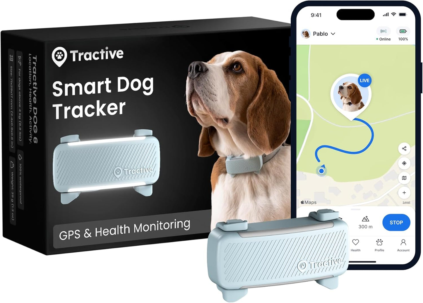 Smart Dog Tracker | 2025 Edition | Real-Time GPS Tracking | Escape & Health Alerts | Vitals Monitoring | Market Leader (Mint)